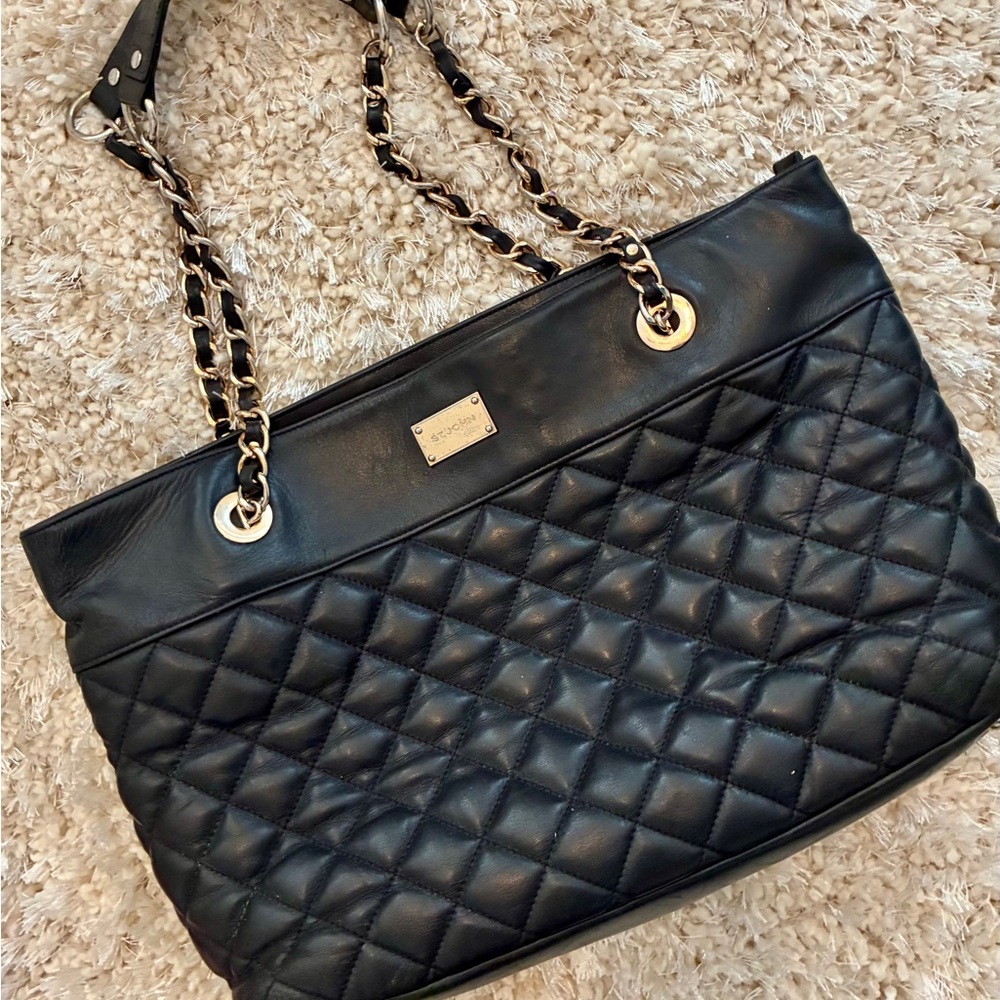St. John Black Tote Bag with Elegant Design